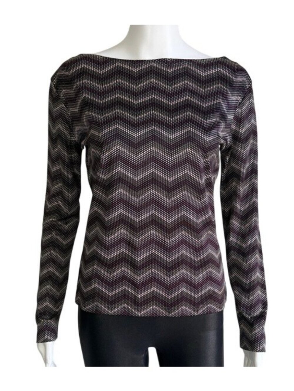 Equipment Silk Chevron Print Blouse – Size M